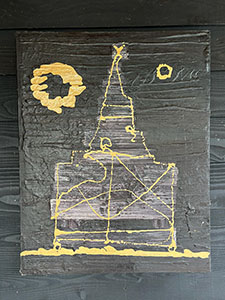 The Tower of Creation_1995_Canvas, oil_relief in Gesso_72x91cm